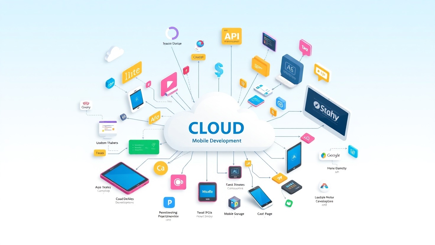 Cloud revolution in mobile development architecture showing local to limitless transformation